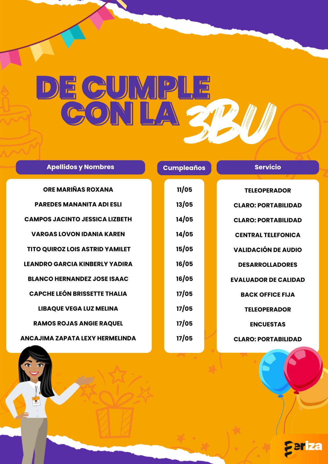Cumpleañer@s de la semana 😊